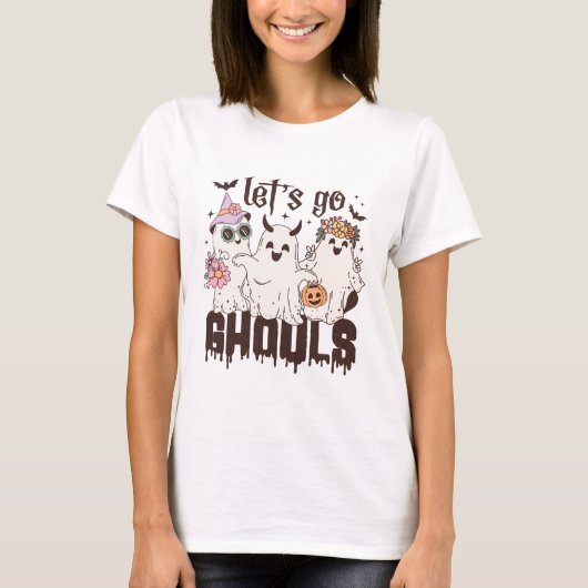 Laten we gaan Ghouls Halloween T-shirt (Voorkant)