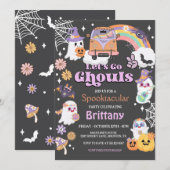 Laten we gaan Ghouls Hippie Halloween Party Kaart (Voorkant / Achterkant)