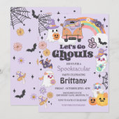 Laten we gaan Ghouls Hippie Halloween Party Kaart (Voorkant / Achterkant)