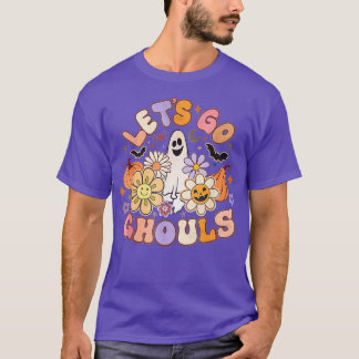 Laten we gaan Ghouls Retro Halloween Ghost Pumpkin T-shirt
