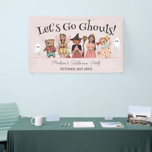 Laten we gaan Ghouls roze Halloween kostuum feest Spandoek (Beurs)