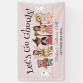 Laten we gaan Ghouls roze Halloween kostuum feest Spandoek (Verticaal)