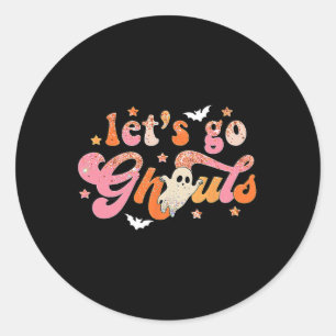 Laten we gaan Ghouls Schattige Ghost Boo Fun Hallo Ronde Sticker