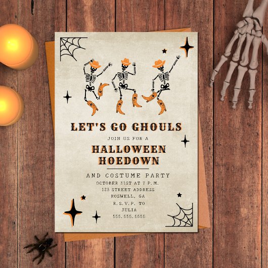 Laten we gaan Ghouls Skeleton Boots Halloween Part Kaart
