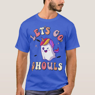 Laten we gaan Ghouls Unicorn Floral Ghost Hippie 2 T-shirt
