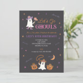 Laten we gaan Ghouls Westerne Halloween Verjaardag Kaart (Staand voorkant)
