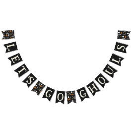 Laten we gaan Ghouls zwart Halloween kostuum feest Vlaggetjes