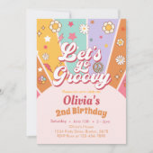 Laten we gaan Groovy Daisy Boho verjaardagsuitnodi Kaart (Voorkant)