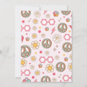 Laten we gaan Groovy Daisy Boho verjaardagsuitnodi Kaart (Achterkant)