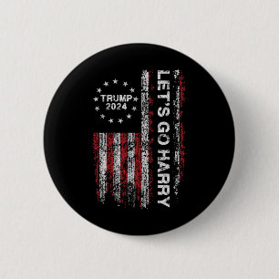 Laten we gaan Harry Funny Trump 2024 Amerikaanse v Ronde Button 5,7 Cm