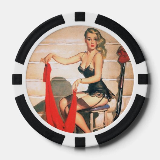 Laten we gaan jagen -  pop-upkunst poker chips (Voorkant)