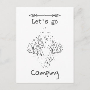 Laten we gaan kamperen briefkaart
