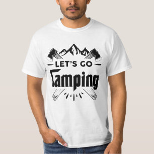 Laten we gaan kamperen, kamperen vibes t-shirt