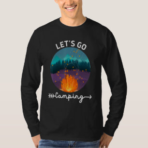 Laten we gaan kamperen Kampvuur Zomer Vriend T-shirt