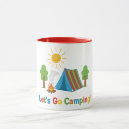 Laten we gaan kamperen Kinderen Kleurpotlood Tent Mok