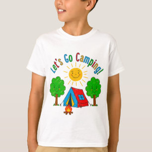 Laten we gaan kamperen Kinderen Tekenontwerp T-shirt