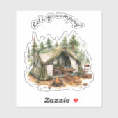 Laten we gaan kamperen Retro Tent Sticker (Vel)