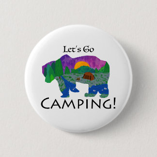 Laten we gaan kamperen ronde button 5,7 cm