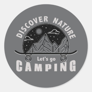 Laten we gaan kamperen ronde sticker