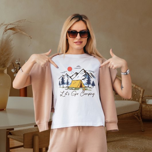 Laten we gaan kamperen t-shirt