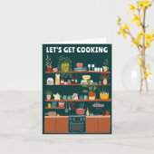 Laten we gaan koken Cute Kitchen Illustratie Aange Kaart (Gele Bloem)