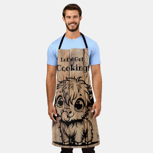 Laten we gaan koken! Highland Koe Schort (Gedragen)
