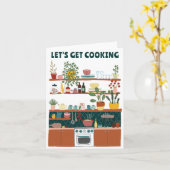 Laten we gaan koken Mooie Keuken Illustratie Aange Kaart (Gele Bloem)