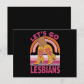 Laten we gaan lesbiennes LGBTQ Pride Maand Cowgirl Briefkaart (Voorkant / Achterkant)