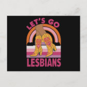Laten we gaan lesbiennes LGBTQ Pride Maand Cowgirl Briefkaart (Voorkant)