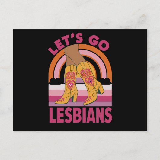 Laten we gaan lesbiennes LGBTQ Pride Maand Cowgirl Briefkaart (Voorkant)