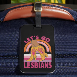 Laten we gaan lesbiennes LGBTQ Pride Month Cowgirl Bagagelabel