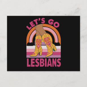 Laten we gaan lesbiennes LGBTQ Pride Month Cowgirl Briefkaart