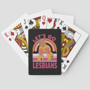 Laten we gaan lesbiennes LGBTQ Pride Month Cowgirl Pokerkaarten