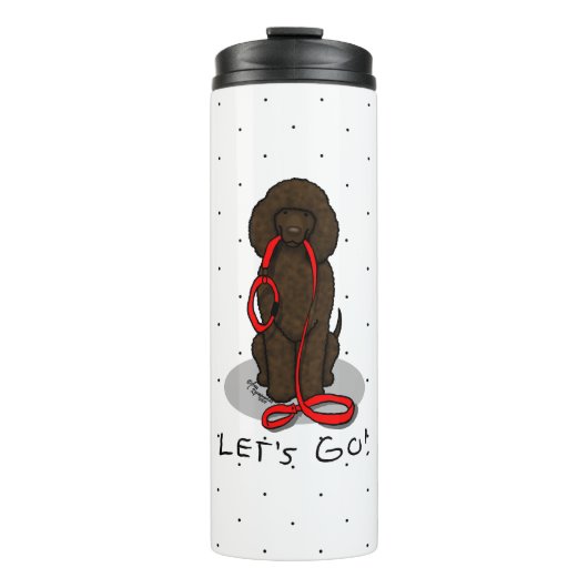 Laten we gaan! Loop Ierse Water Spaniel Hond (leve Thermosbeker (Voorkant)