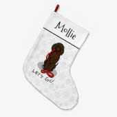 Laten we gaan! Loop Irish Water Spaniel hond (leve Grote Kerstsok (Voorkant (Hangend))