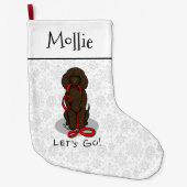Laten we gaan! Loop Irish Water Spaniel hond (leve Grote Kerstsok (Voorkant)
