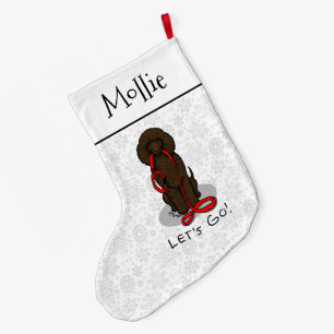 Laten we gaan! Loop Irish Water Spaniel hond (leve Grote Kerstsok