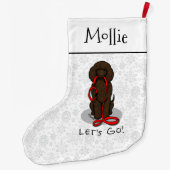 Laten we gaan! Loop Irish Water Spaniel hond (leve Grote Kerstsok (Achterkant)