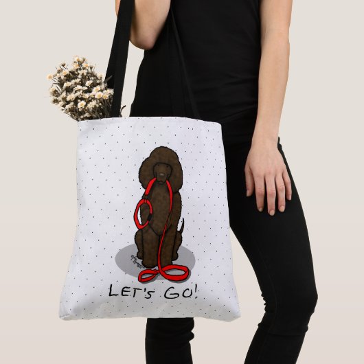 Laten we gaan! Loop Irish Water Spaniel hond (leve Tote Bag (Dichtbij)