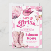 Laten we gaan, meid, roze cowgirl vrijgezellenfees