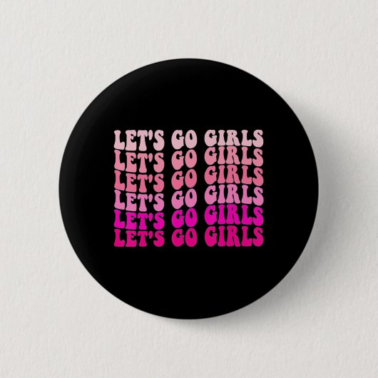 Laten we gaan Meiden Bachelorette Trip Retro Bruid Ronde Button 5,7 Cm (Voorkant)