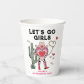 Laten we gaan, meiden Cowgirl vrijgezellenfeest we Papieren Bekers (Achterkant)