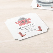 Laten we gaan Meiden Disco Cowgirl Vrijgezellenfee Kartonnen Onderzetters (Gekanteld)