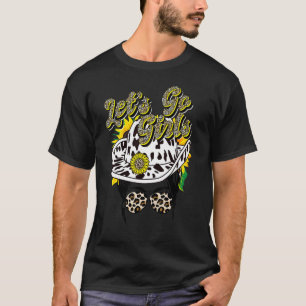 Laten we gaan, meiden Luipaardprint cowgirl zonne T-shirt