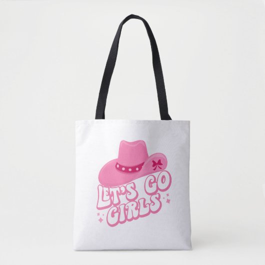 Laten we gaan Meiden, Meisjesreis, Retro Grafisch Tote Bag (Voorkant)