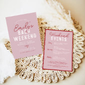 Laten we gaan Meiden Modern Roze en Rood Bachelore Kaart