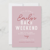 Laten we gaan Meiden Moderne Roze en Rode Bachelor Kaart (Voorkant)