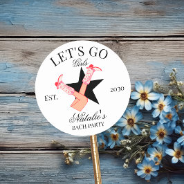 Laten we gaan Meiden Persoonlijke Cowgirl Bachelor Ronde Sticker