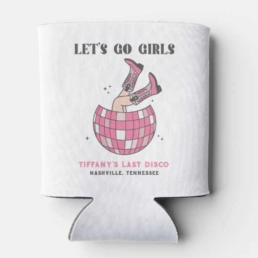 Laten we gaan Meiden Roze Bachelorette Feestje Blikjeskoeler (Achterkant)