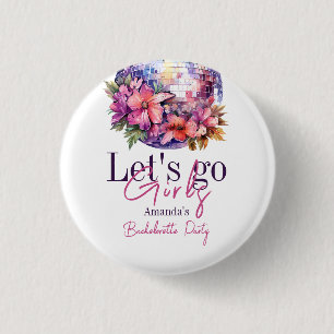 Laten we gaan Meiden Roze Laatste Disco Bacheloret Ronde Button 3,2 Cm